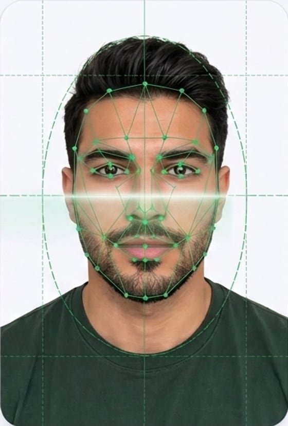 Example photo with AI face analysis overlay